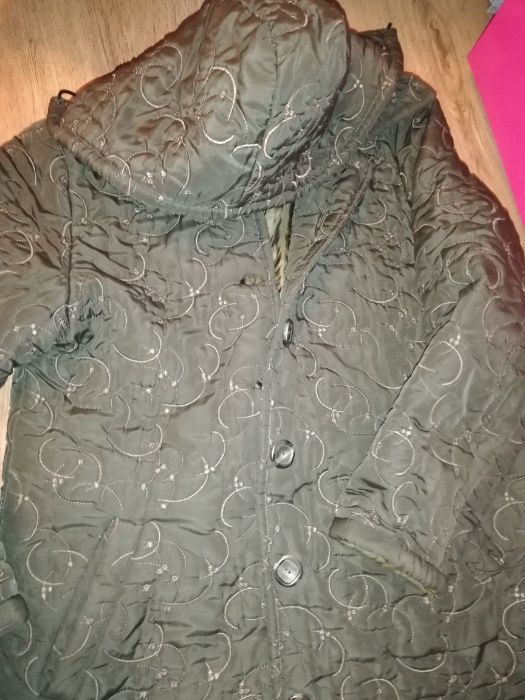 Geaca/jacheta lunga kaki cu gluga