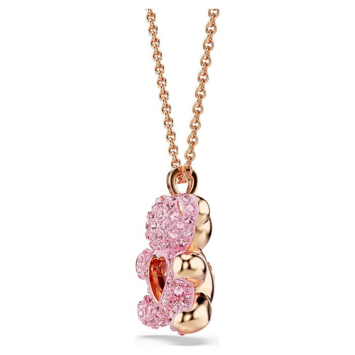 Ново Колие Swarovski - Bear, Pink, 18K rose gold finish