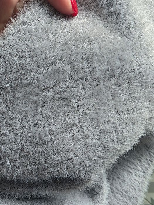 Дамско палто Teddy bear, Сиво палто кашмир и ангора