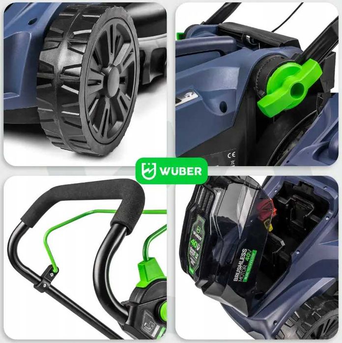 Masina de tuns iarba, gazon, electrica, 2x20V Li-ion, 38 cm 40V Wuber