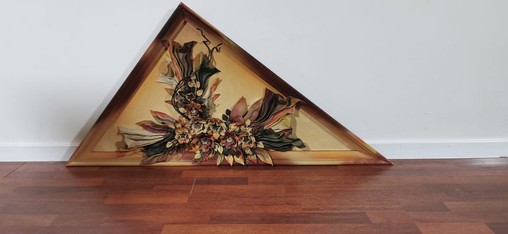 Tablou decorativ din piele naturala realizat manual