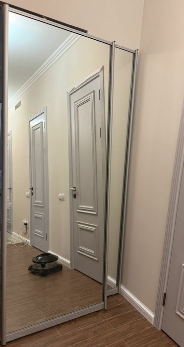 раздвижные двери с зеркалом для