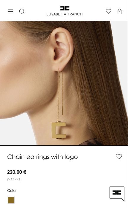 ELISABETTA FRANCHI Оригинални обеци, купени за 220€, продават се 140€