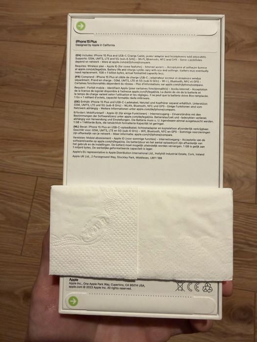 Telefon mobil iPhone 15 Plus, 128GB,  5G, Black, sigilat