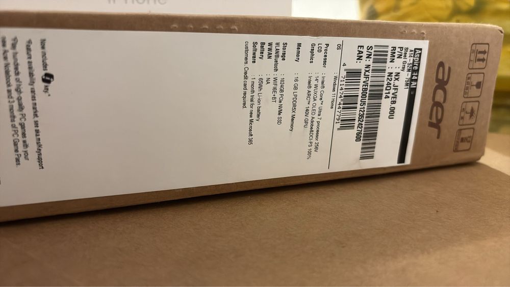 Leptop Acer aspire Ai