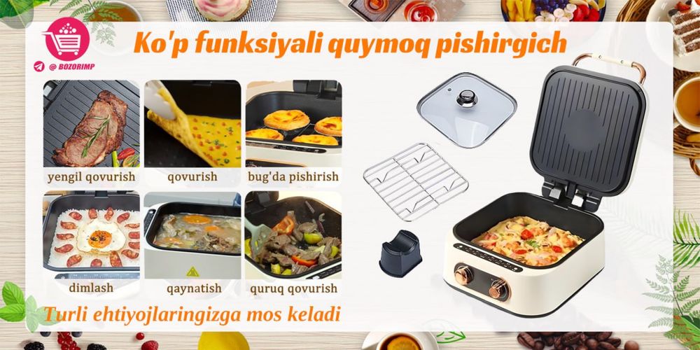 Koʻp funksiyali chuqur qovurish va grill qurilmasi