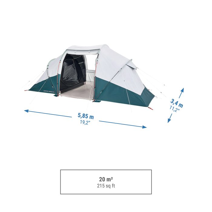 Cort de camping 4 persoane 2 camere, - produs resigilat Decathlon