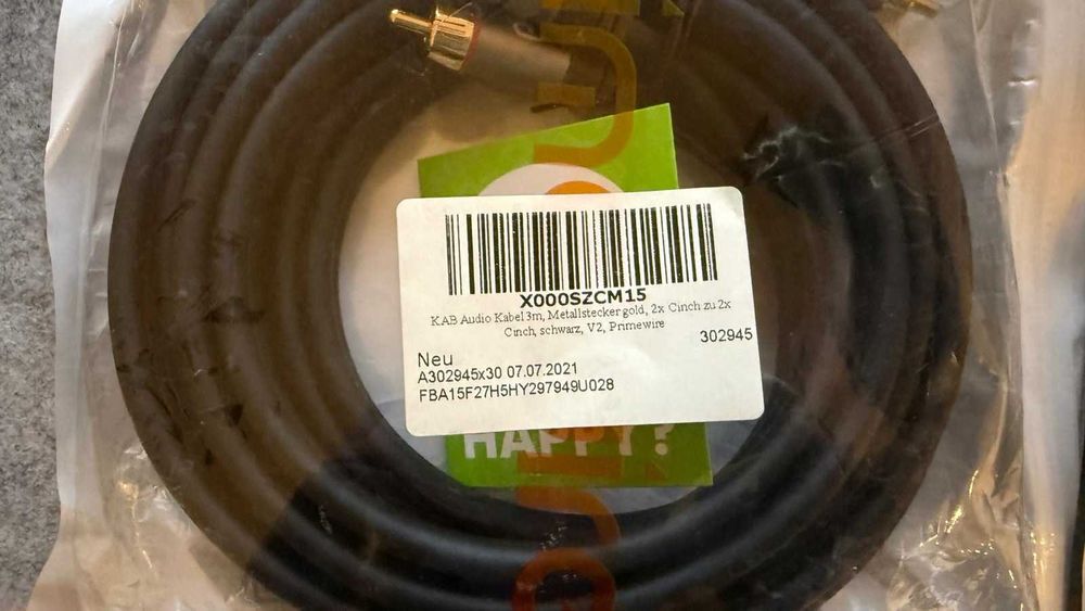 Cablu audio RCA / Cinch stereo 2x2, lungime 3m.