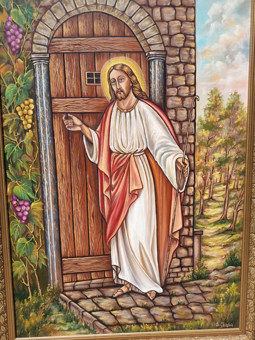 Tablou Religios Superb De Dimensiuni Mari Pictura In Ulei Pe Panza Semnata