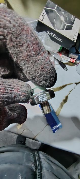 Датчик давления масла. Датчик детонации. Обводной ролик.