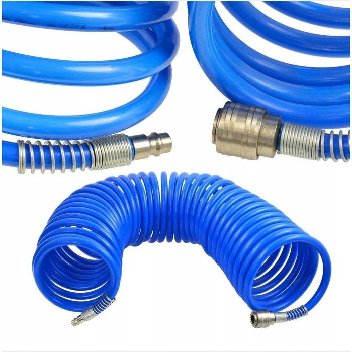 Furtun pneumatic spiralat pentru compresor de aer 8 bar 8x12mm 15m