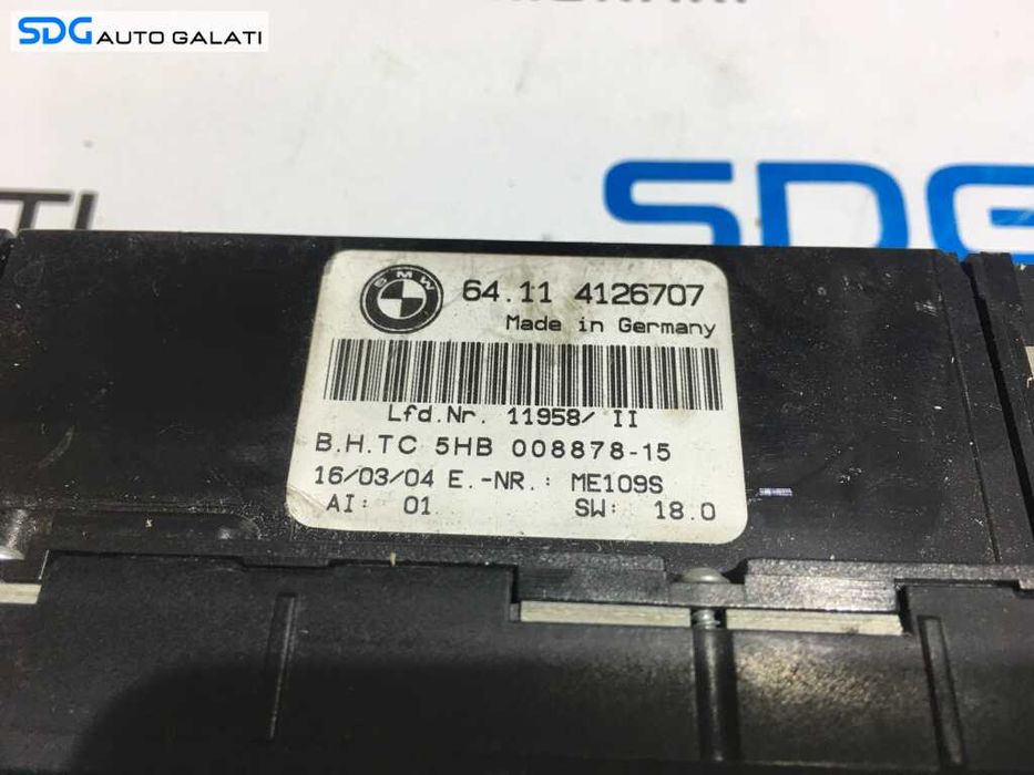 Panou Comanda AC Clima Climatronic BMW Seria 3 E46 1997 - 2005 Cod 4126707 64114126707
