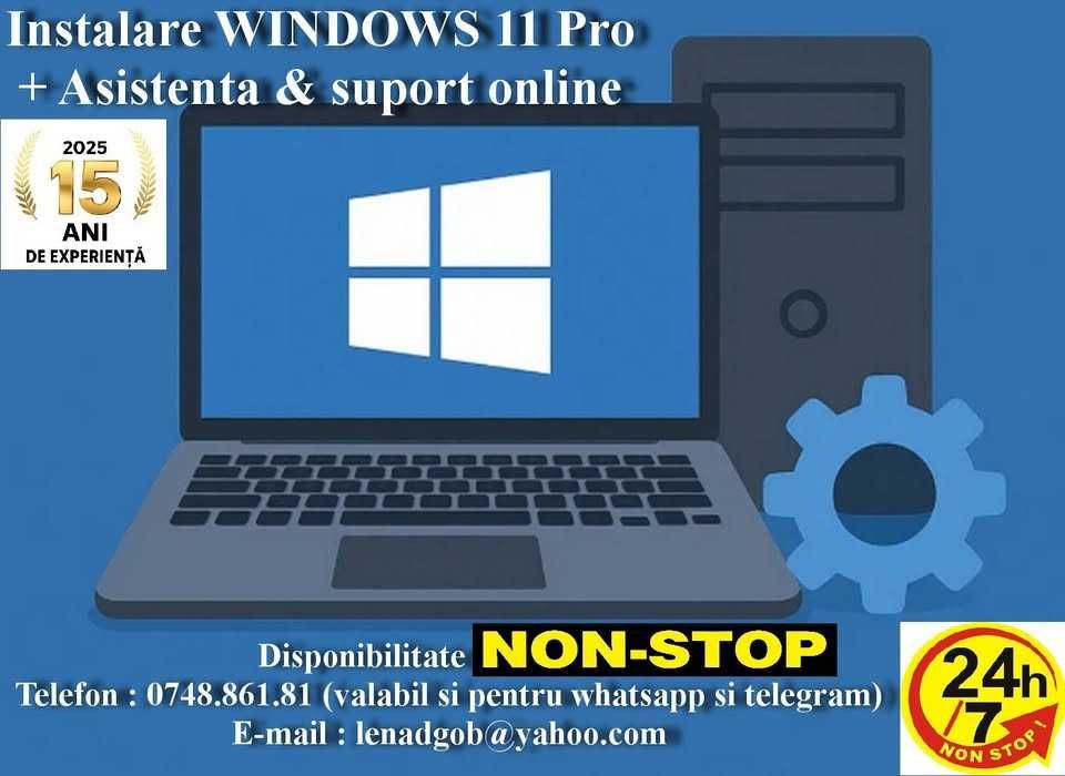 Reparatii PC & LAPTOP + Instalare WINDOWS 11 la domiciliul tau NONSTOP