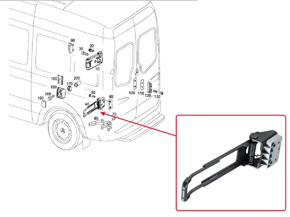 Ограничител за багажник на Mercedes Sprinter W903