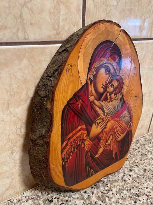 icoana veche pe lemn natur icoana veche dim28x24cm icoana veche lemn