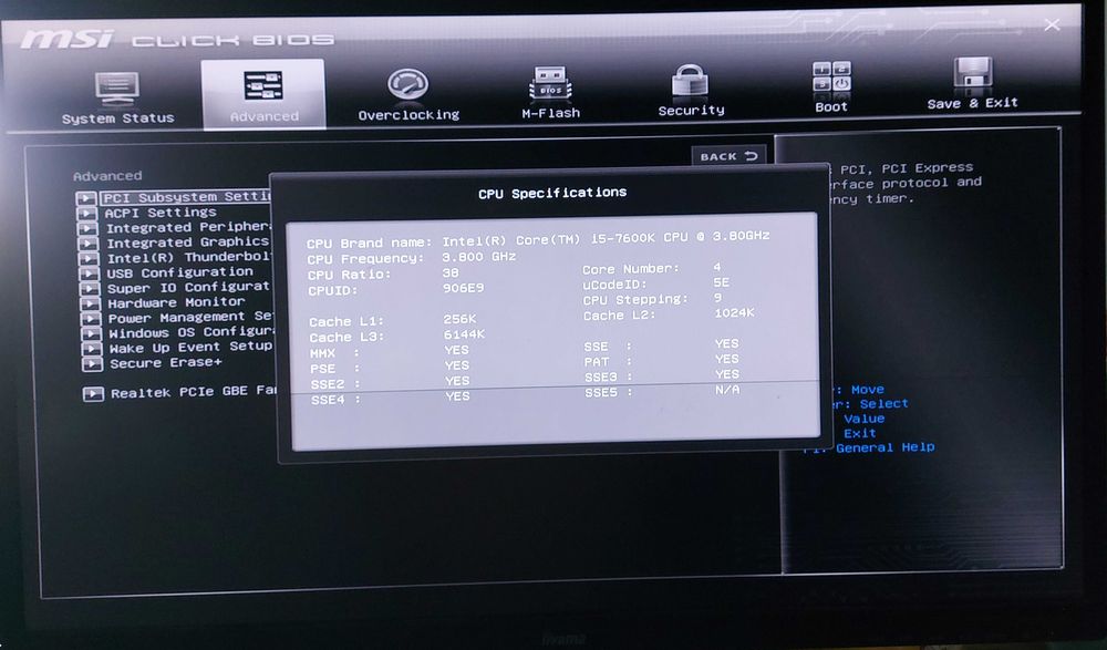 KIT i5 7600K 3.8GHz + MSI B250M BAZOOKA + Cooler
