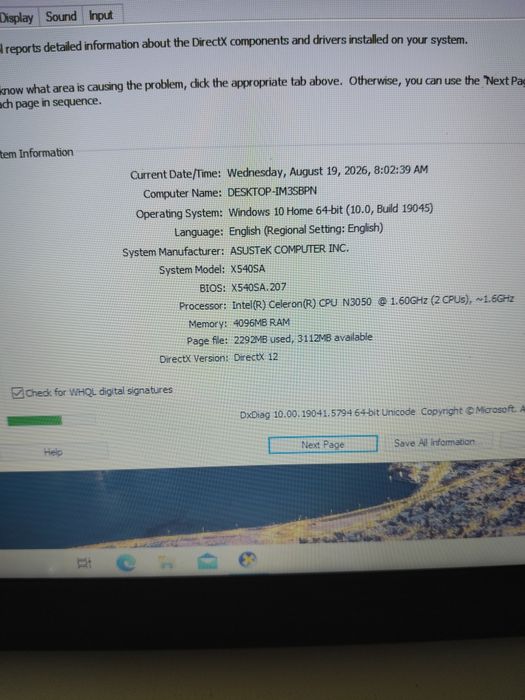 Laptop Asus X540SA