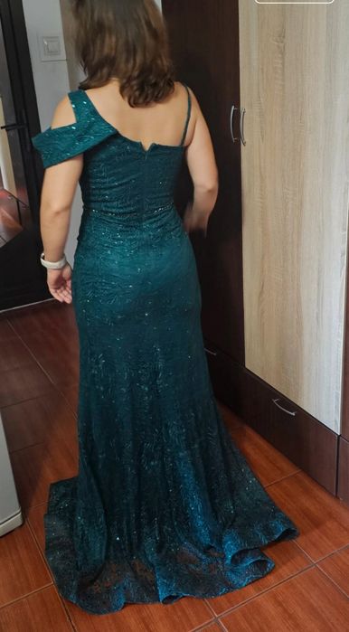 Rochie elegantă,  culoarea verde smarald