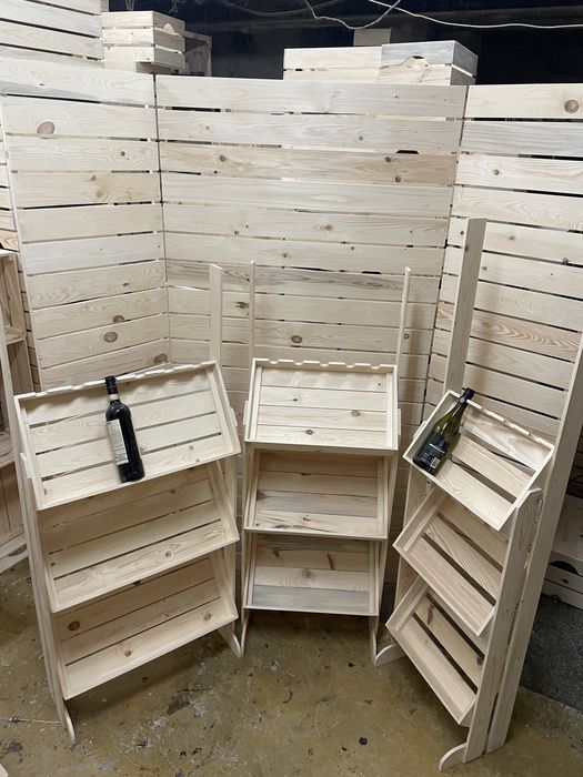 Дървен стелаж за вино с хедър за вашето лого