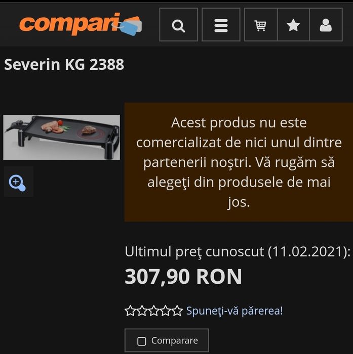 Grill electric nou Severin KG 2388 2200W