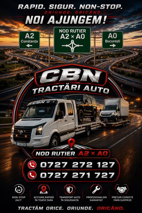 Tractari auto - Platforma auto Bucuresti si lfov  Autostrada A2 si A0