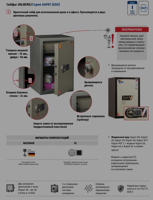 Устойчивые к взлому Сейфы