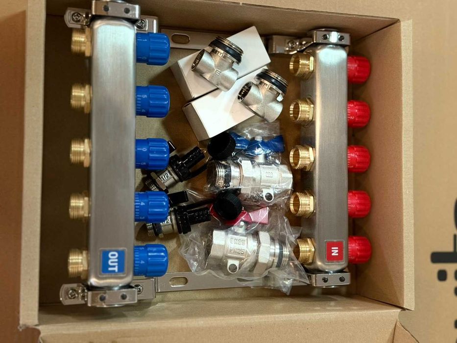 Колектор за конвектор GIACOFLOOR | комплект с кранове и обезвъздушител