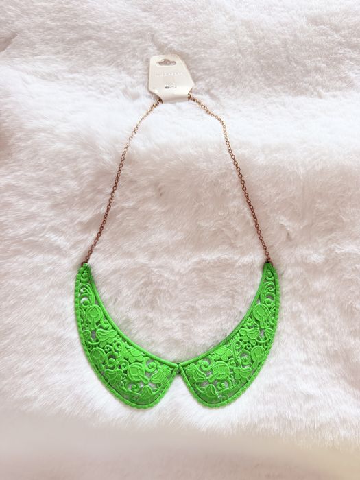 Colier lant model guler verde auriu