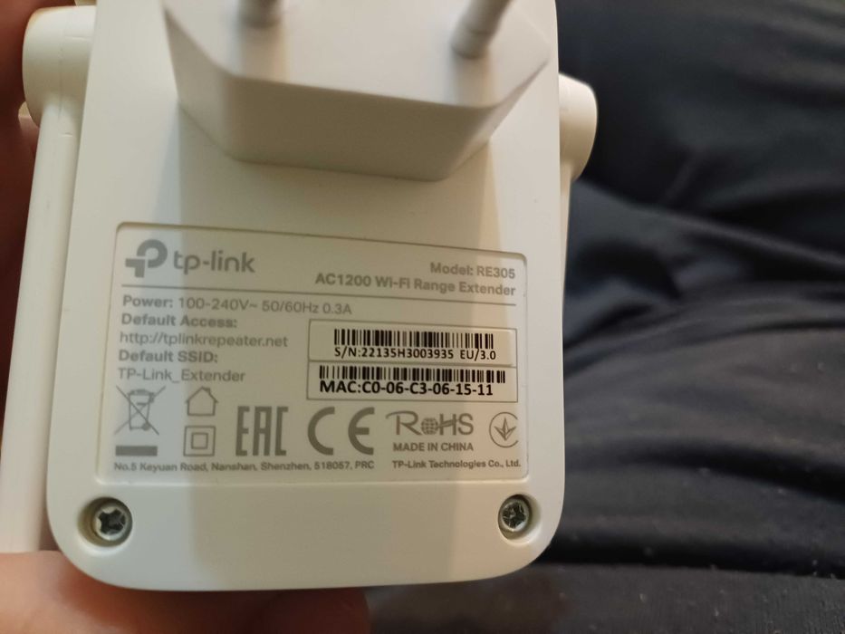 TP-Link RE305 repetoare de rețea Amplificator rețea Alb 10, 100 Mbit/s