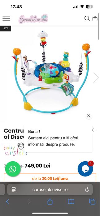 Centru de activitati Journey of Discovery Jumper Baby Einstein