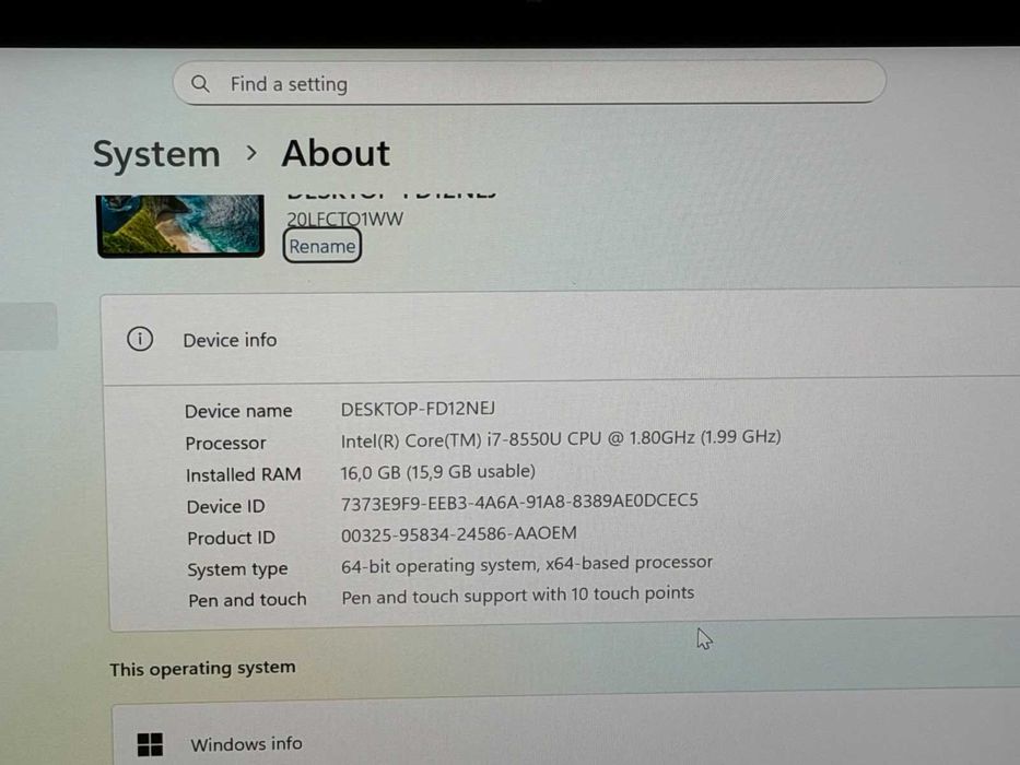 Lenovo Thinkpad X1 Yoga 3rd gen I7-8550U/16RAM/512SSD/UHD/Full HD тъч