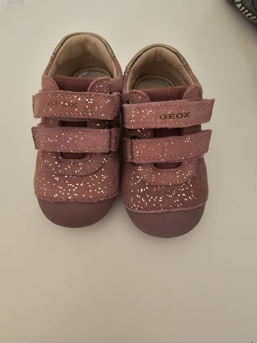 Бебешки обувки GEOX Tutim в розов цвят, естествена кожа, 2