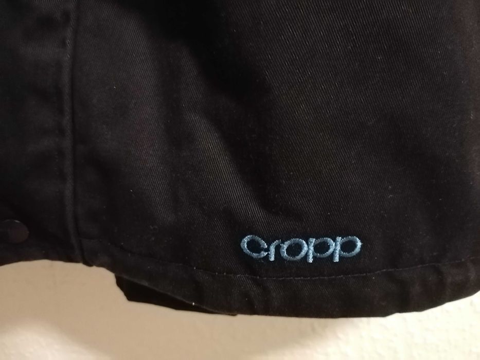 Мъжка черна зимна шуба с топла подплата и качулка XL