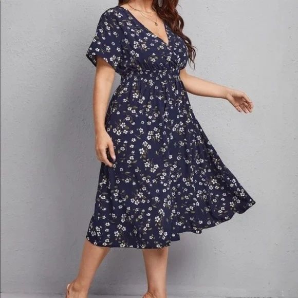 Rochie SHEIN Curve 1XL bleumarin 100% Polyester