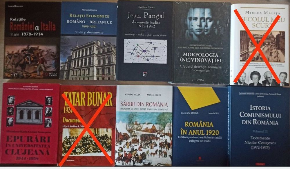 Carti de istorie despre istoria romanilor, comunism in Romania, Romania in razboaiele mondiale (lichidare biblioteca)