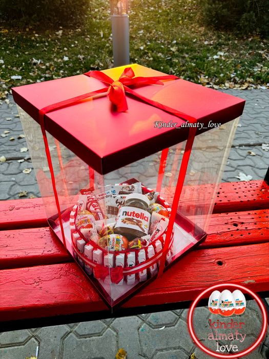 Подарок девушке, киндер, киндер торт, сладкий бокс
