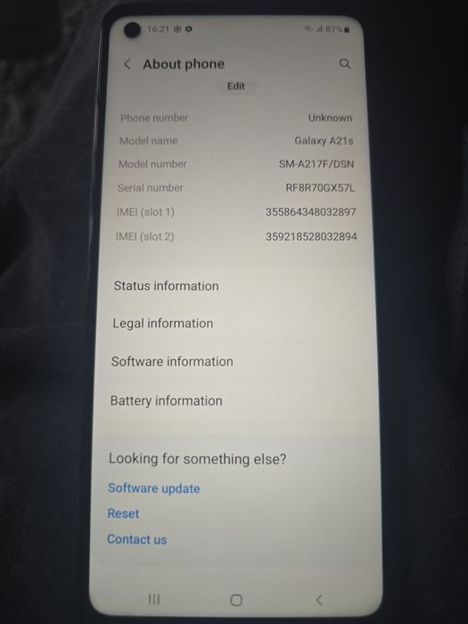Samsung Galaxy A21s 32GB / 3GB RAM – Dual SIM + MicroSD– Stare foarte bună