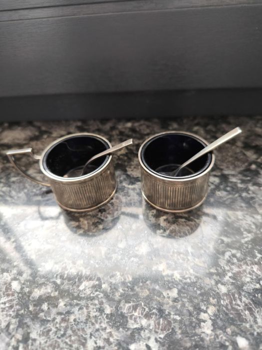 Set 2 recipiente din argint pentru caviar