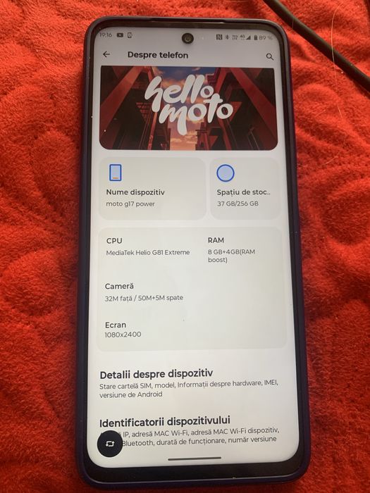 Motorola G17 256 gb nou