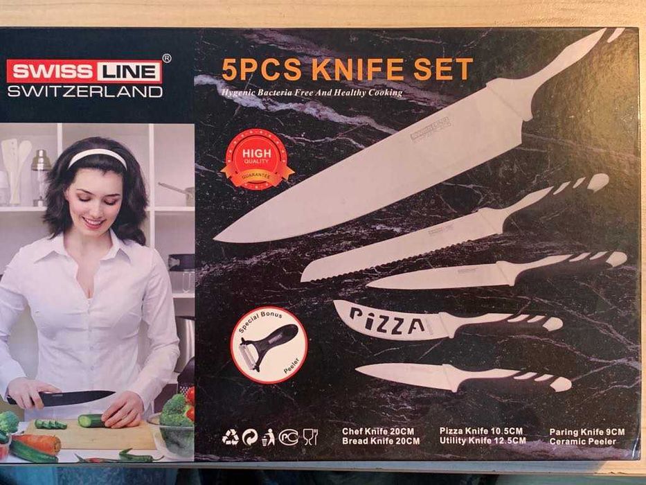 Сет,лот,комплект нови ножове-Swiss line-5+1броя