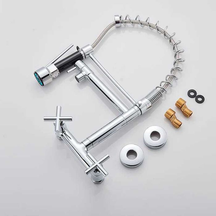 Baterie cu dus pentru chiuveta profesional inox prindere in perete