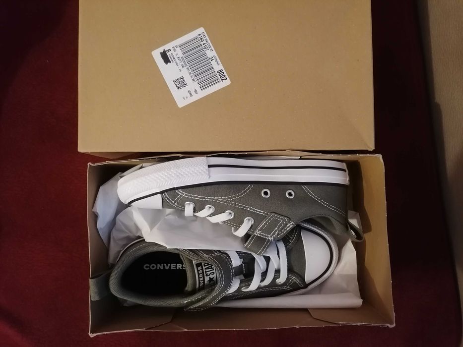 TENESI CONVERSE COPII MARIMEA 34 - 35 - BAIAT FATA UNISEX CHUCK TAYLOR all star malden - pantofi sport adidasi sneakersi casual oliv - ORIGINALI