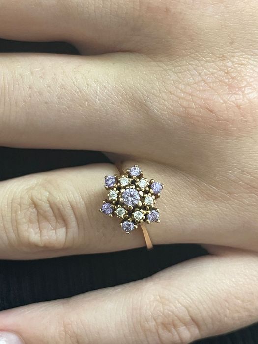 Inel aur 14 k cu pietre semiprețioase