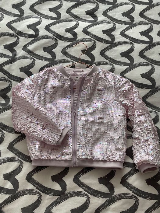 Лилав детски суичър с пайети 116 HM