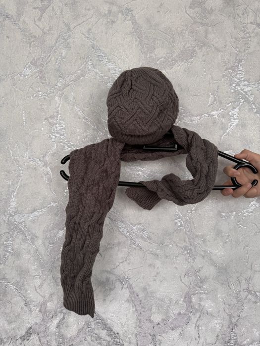 Десткие шапки с шарфом