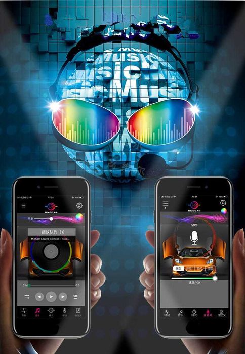 Kit Lumini Ambientale Symphony auto Xentech Light App control 18 in 1