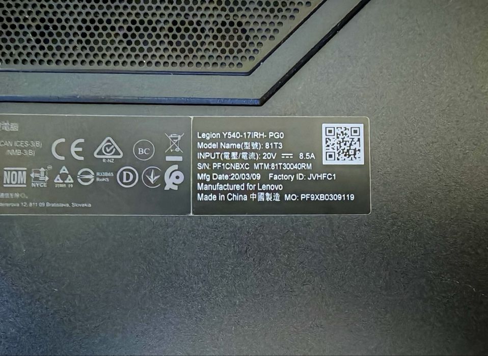 Laptop gaming lenovo y540