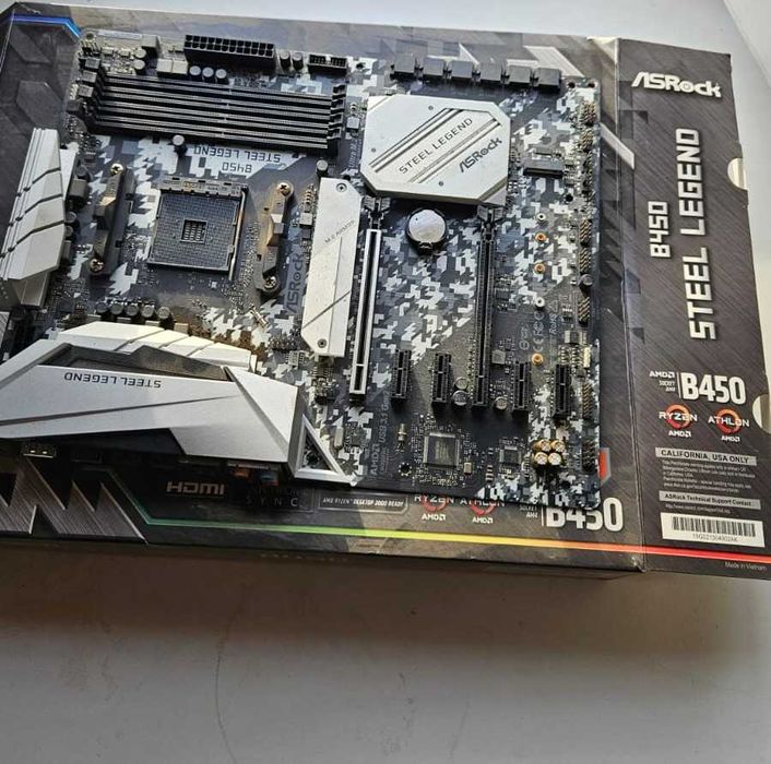 Материнская плата ASRock B450 Steel Legend (AM4, ATX, RGB)