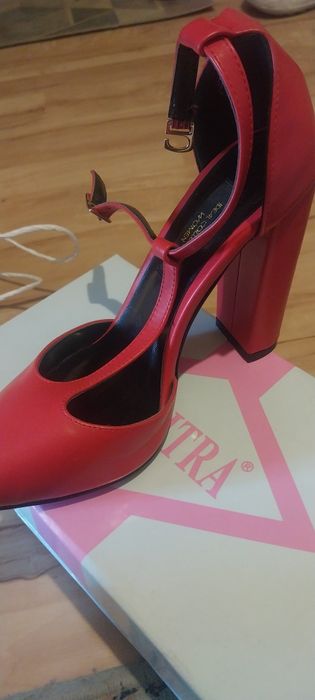 Красные туфли экокожа