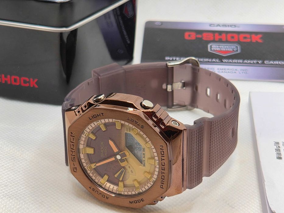 Ceas Sport Barbati Casio g shock GM 2100 Metal-Rubber, DIGI BRONZE Edition .Nou, Garantie 2 ani